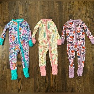 Lot of 3 Little Sleepies Bamboo Pajamas